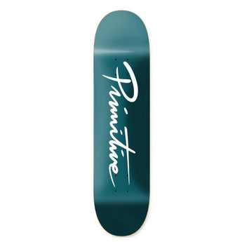Primitive Skateboard Deck - Nuevo Script Teal 8.0"