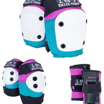 187 Killer Pads Adult Six Pack Pink/Teal