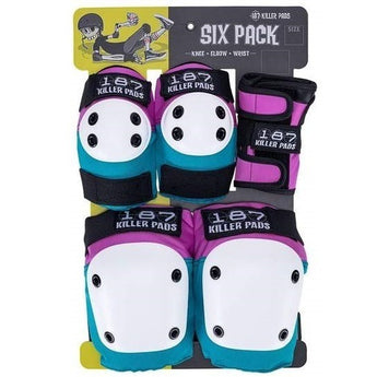 187 Killer Pads Adult Six Pack Pink/Teal