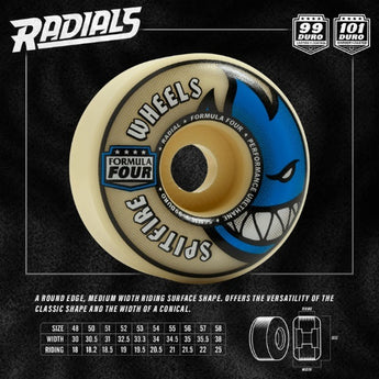 Spitfire Radials Oski Scorched F4 99D 55mm Skateboard Wheels