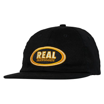 Real Oval Embroidered Black Cream Adjustable Hat