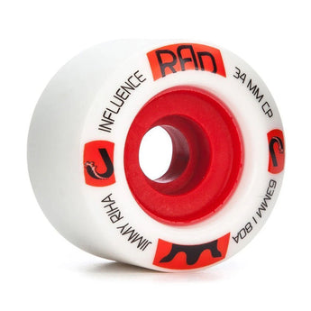 RAD Longboard Skateboard Wheels - Influence Jimmy Riha 63mm/80a White/Red