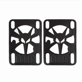 Bones Skateboard Hardware - 1/8” Riser Pads Black (2 Pack)