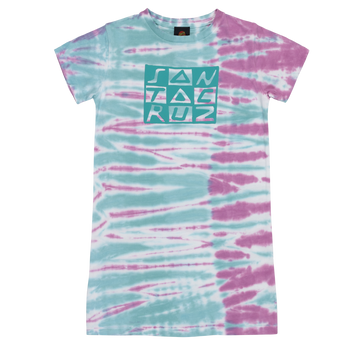Santa Cruz Checker Block Front Youth Dress Ocean Tie Dye