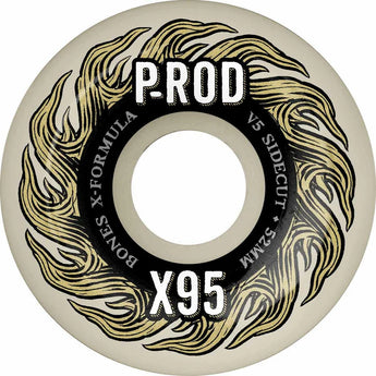 Bones X-Formula P-Rod Pro 52MM 95A V5 Sidecut Skateboard Wheels