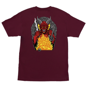 Santa Cruz X Stranger Hellfire Pit Maroon T-Shirt