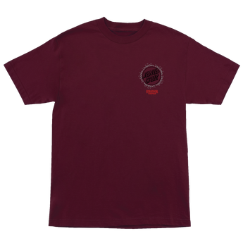 Santa Cruz X Stranger Hellfire Pit Maroon T-Shirt