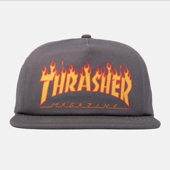 Thrasher Printed Flame Grey Snapback Hat