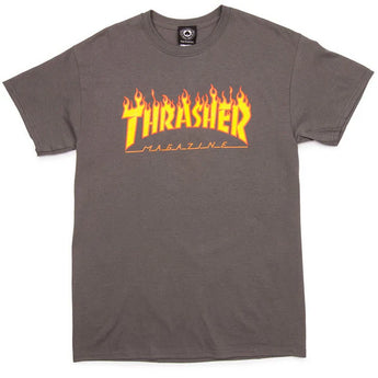Thrasher Flame Logo T-Shirt Charcoal