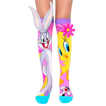 Madmia -Tweety and Bugs Bunny Socks (ages 6-99)