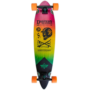 Duster - Moto Fades Pink/Orange/Teal Pintail Longboard 37"