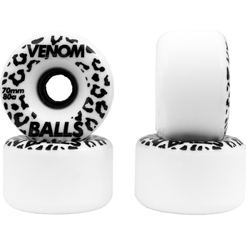Venom Longboard Skateboard Wheels - Venom Balls 70mm 80a White