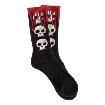 Zero Socks 3 Skull Blood Crew Black